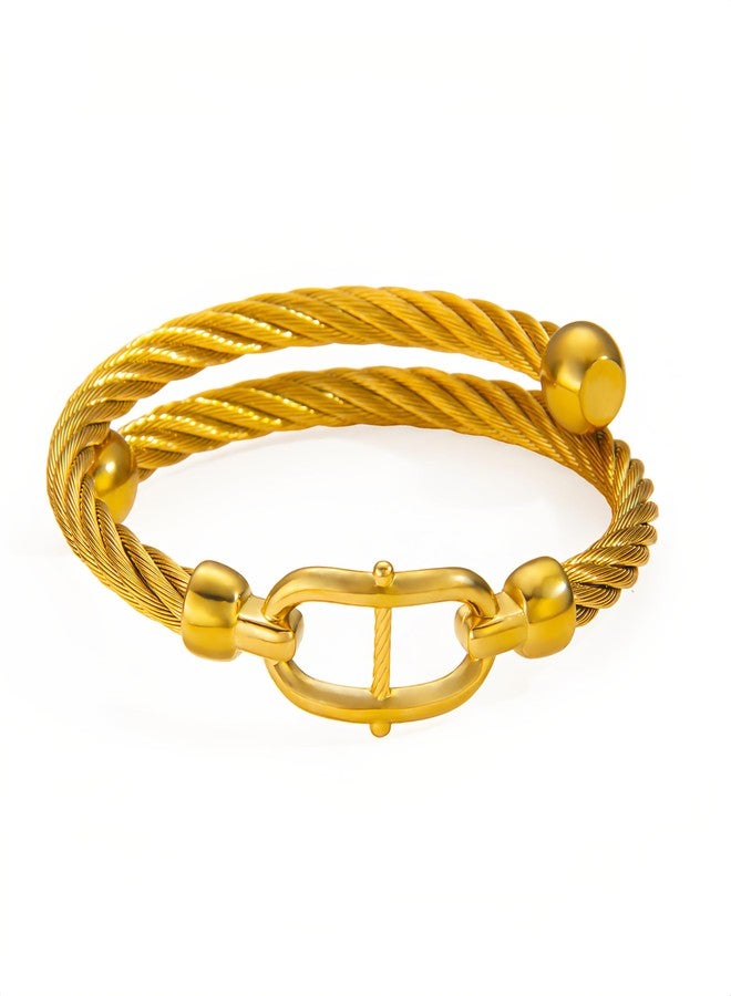 Yuangu Gold Bracelets for Men Friendship Love Bangle Bracelets Adjustable Stainless Steel Cuff Bracelet Jewelry Birthday Gifts for Mens Womens (Gold) - Image 2